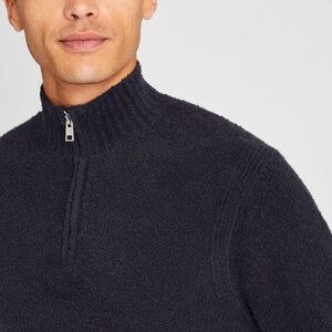 Bouclé Quarter Zip Sweater - Brand New - NEVER WORN - Navy